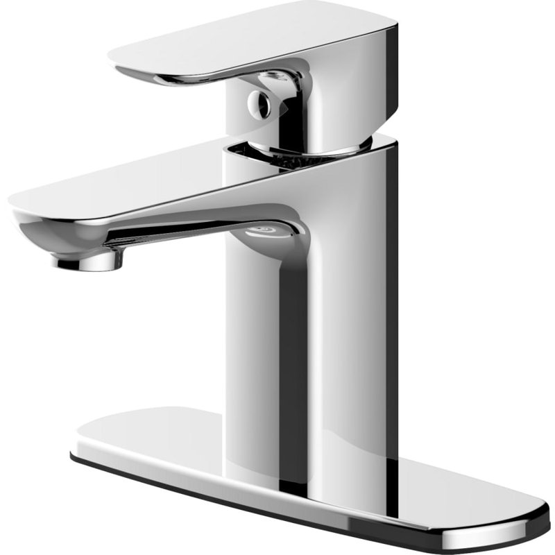 Single-Hole Single-handle Bathroom Faucet with Drain Assembly, Polished Chrome