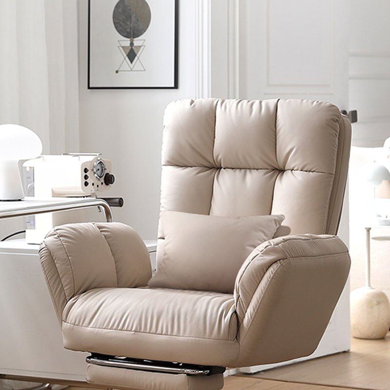 Multi-gear adjustable microfiber leather chair, Off-White