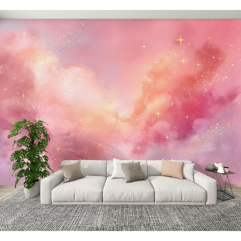 Papier peint autocollant Boho Clouds, L 144 po x l 100 po