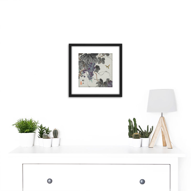 Grapes 1930s Chikuseki - Single Picture Frame Painting