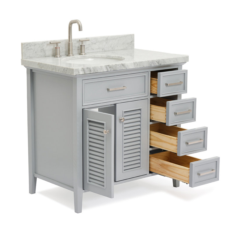 Ensemble de meuble-lavabo simple 37 po Blazier, gris