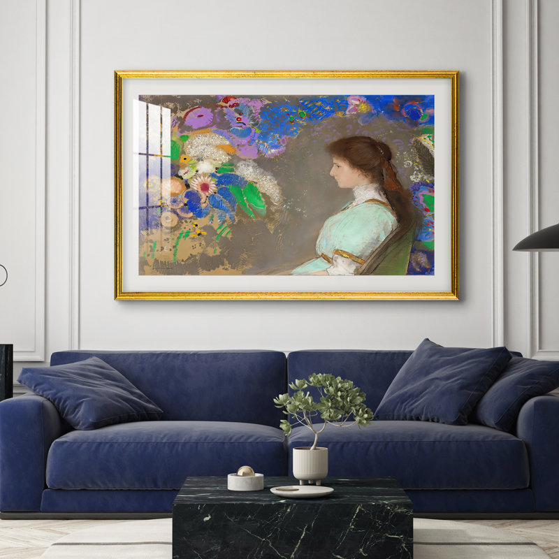Portrait de Violette Heymann, 1910 - Odilon Redon - Estampe encadrée sur mesure, 28x40 INNER SIZE, Framed Print with Mat