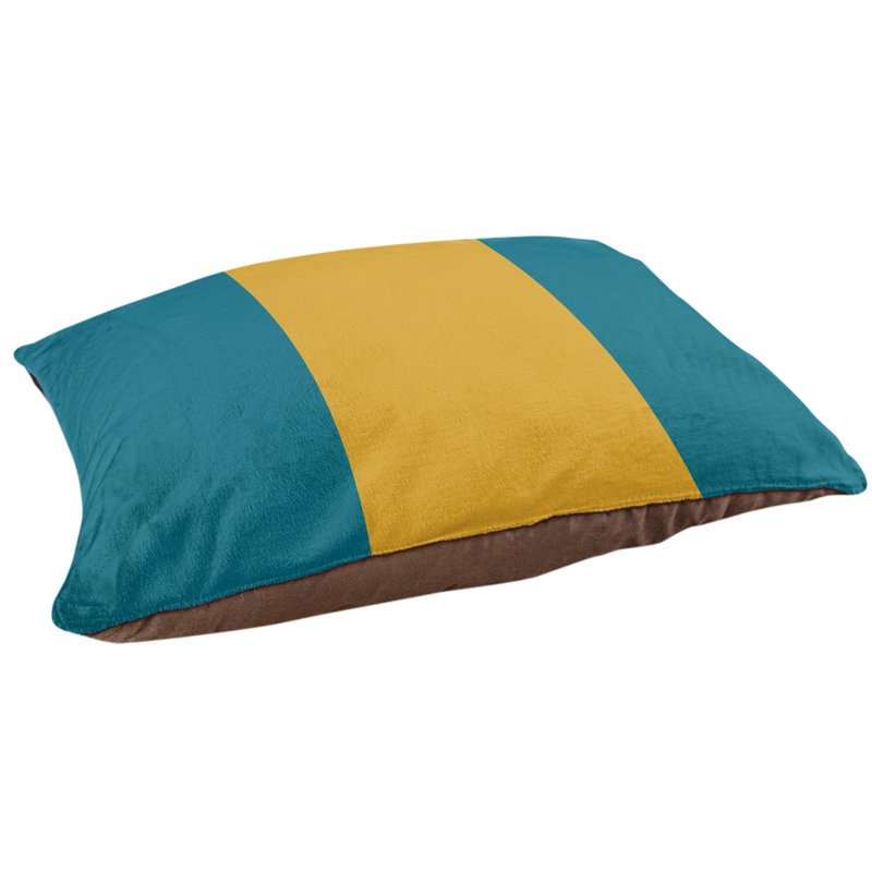 Coussin d'extérieur New York, Petit (l 28 po x P 18 po x H 6 po), Aqua / Or