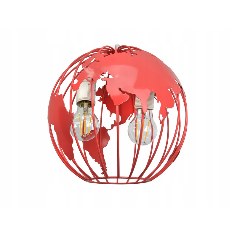 2 - Light Red Sphere Pendant, Red