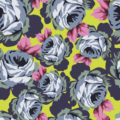 Seamless Rose Pattern 1 Piece Wrapped Canvas Wall Art