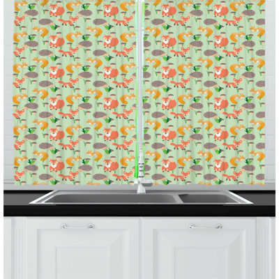 Floral Tailored Kitchen Curtain