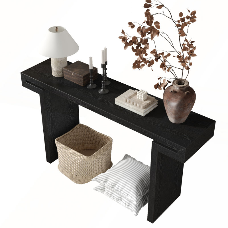 59.84"L Farmhouse Console Table, Black
