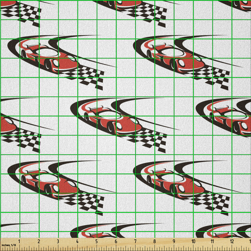 Daulet Speeding Fast Red Race Car Multi-Purpose Fabric