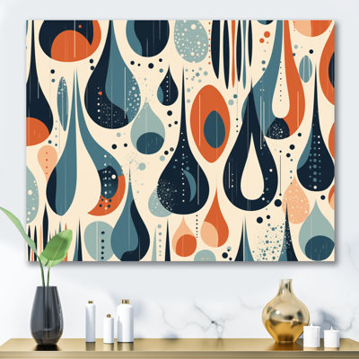«Orange Orange Midcentury Balance II», reproduction sur toile