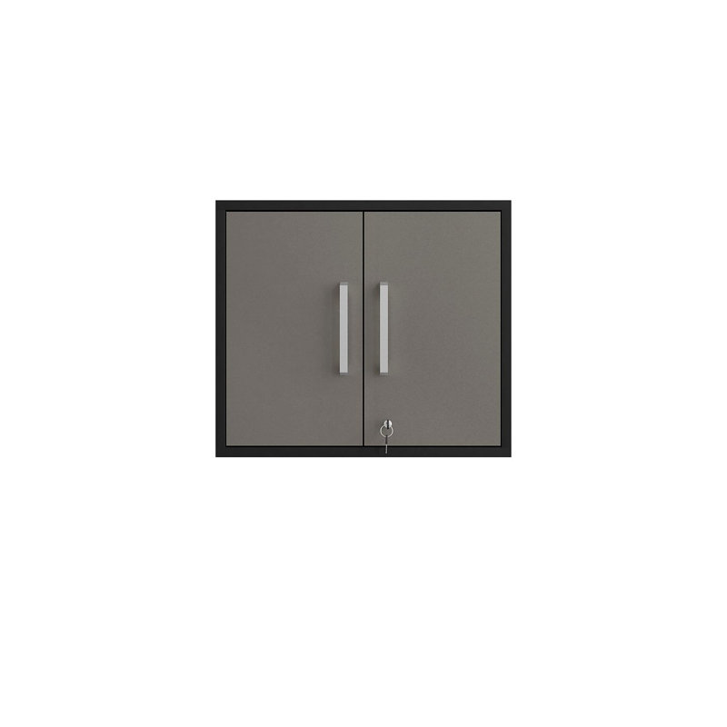 Aseem Single Storage Cabinet ( 25.59'' H x 28.35'' W x 14.96'' D), Gray Gloss