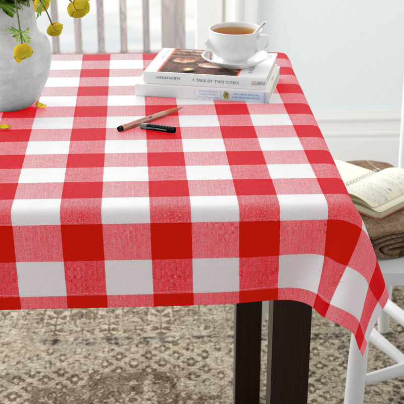 Wolsingham Gingham 100% Cotton Square Tablecloth, Pink, 40" L x 40" W