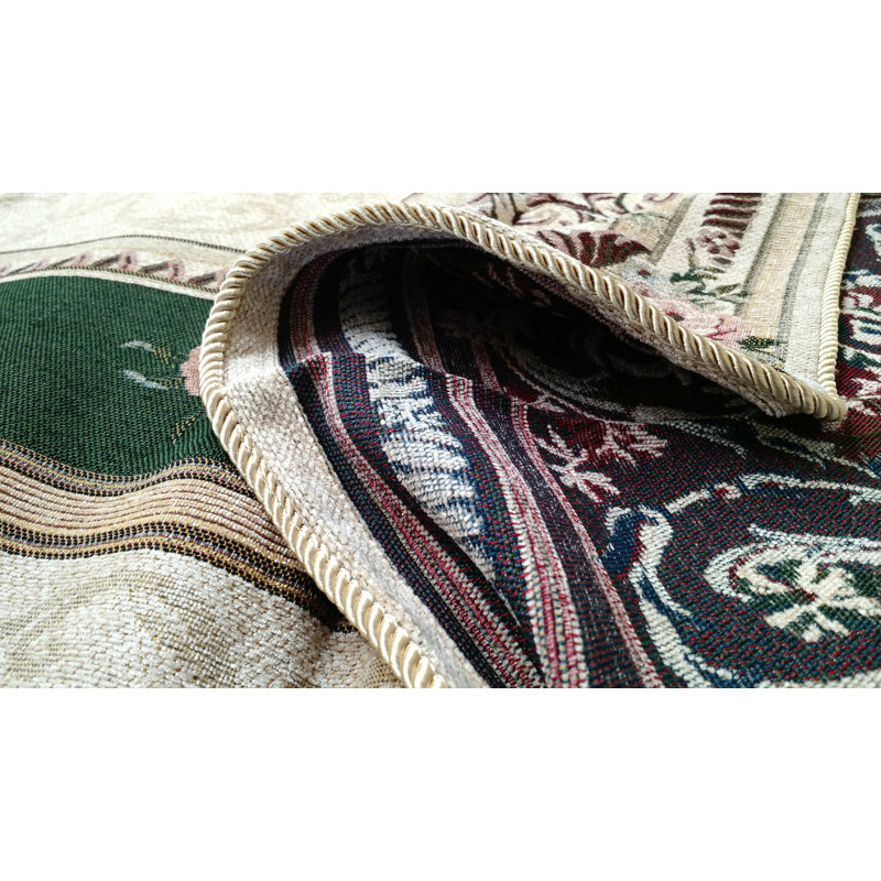 Traditional Floral Quilt, Twin Quilt + 2 Additional Pieces, Green/Beige