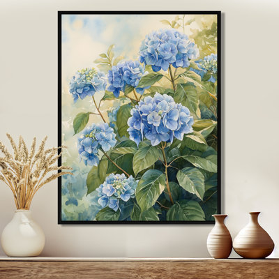 Hortensias dans la brise d'été II - Hydrangées, reproductions encadrées