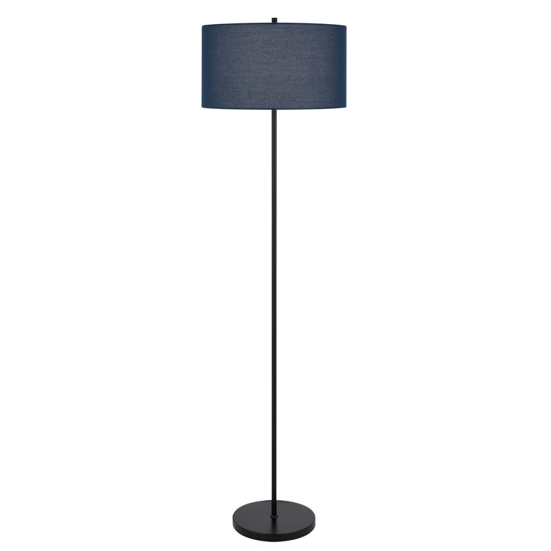 Aizlee 58.75'' Traditional Floor Lamp, Black, Navy