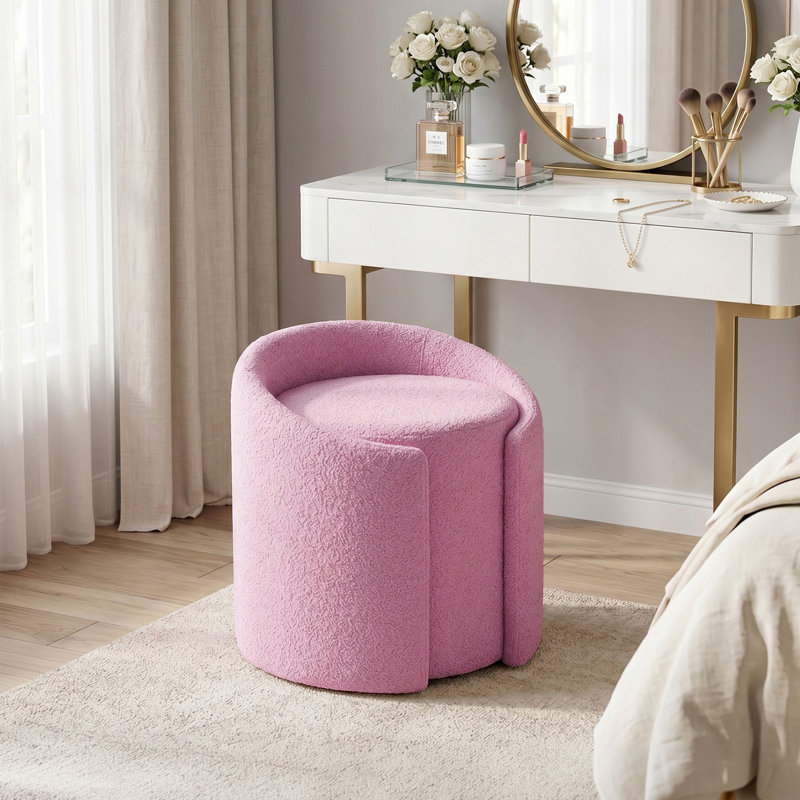 Solid Wood Accent Stool, Purple