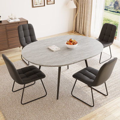 Ensemble de salle à manger de cuisine, table de salle à manger extensible avec chaises rembourrées