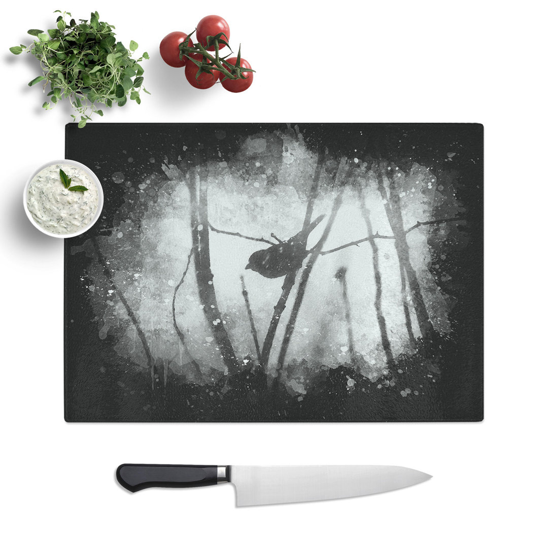 Tempered Glass Bird on a Branch Chopping Board