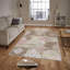 Tapis gris / beige en polyester tissé à la machine Moncada-1731188508
