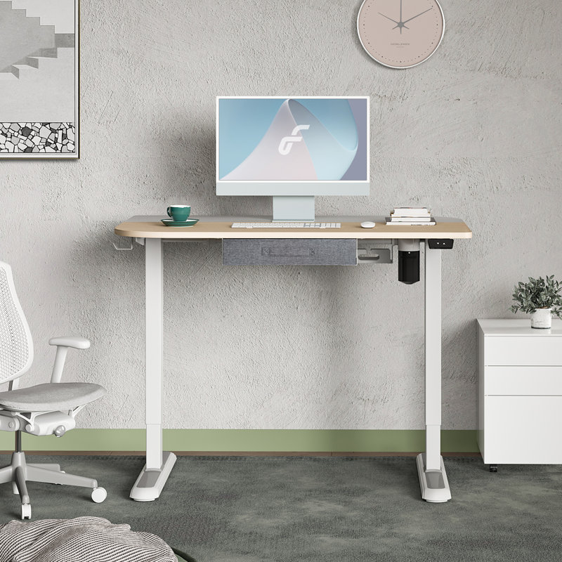 Bureau pour travailler debout à hauteur réglable, Brun pâle