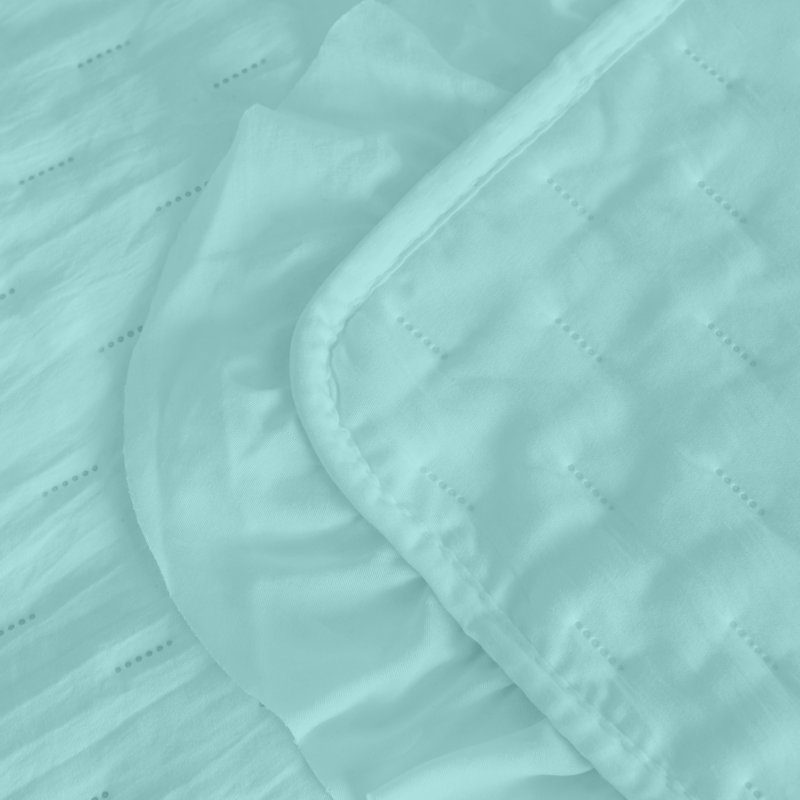 Polyester Quilt Set, Queen, Seafoam Blue