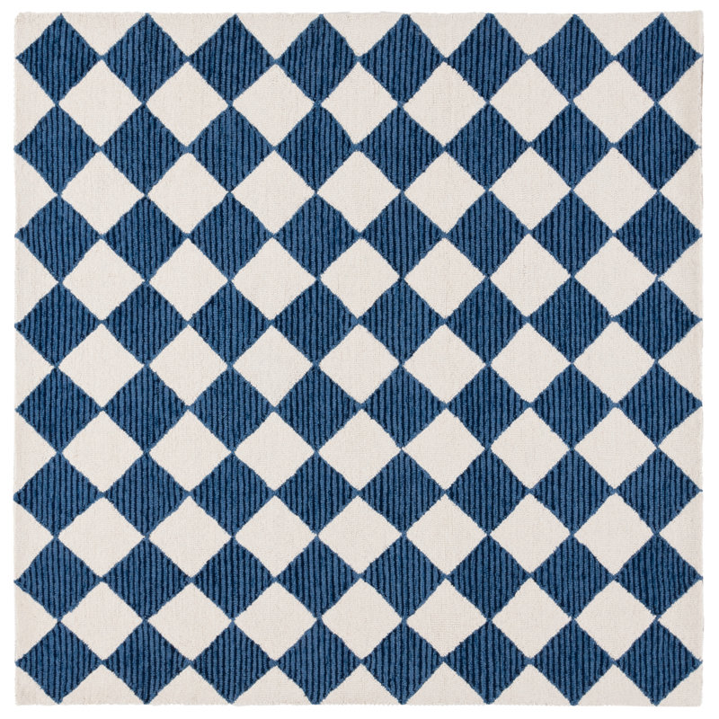 Tapis en laine ébène, Carré 6 pi