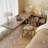 Light walnut L-Shaped Solid Wood desk-108961432