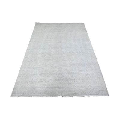 5'0" x 6'9" New Hand Knotted Grey Wool Rectangle Oriental Rug - MOA10274949