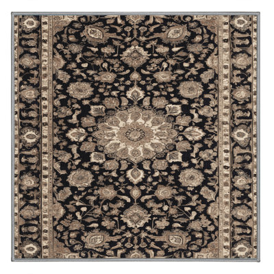 Machine Washable Persian Gray Area Rug