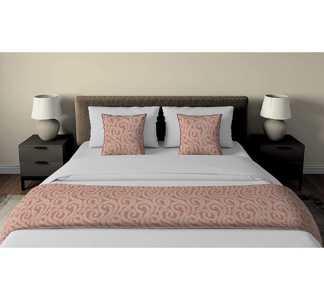Petya Little Leaf Aubergine Bedspread Set