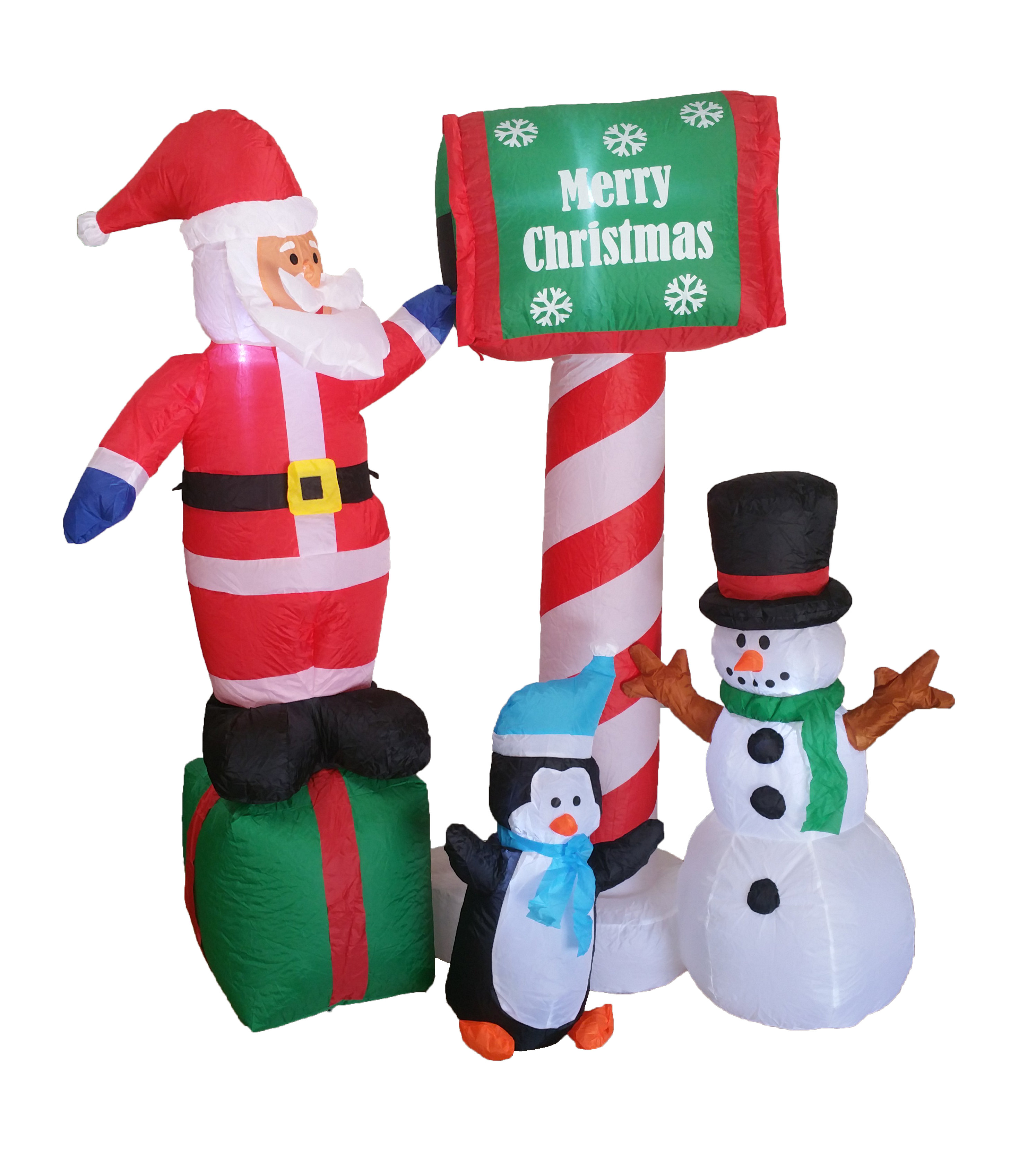 The Holiday Aisle® 5 Foot Tall Lighted Christmas Inflatable Santa ...