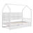 Wooden Twin Size House Bed With Trundle,Kids Bed With Shelf-1949673679