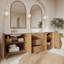 Kensington Double Bathroom Vanity Reeded Birch-1455646579