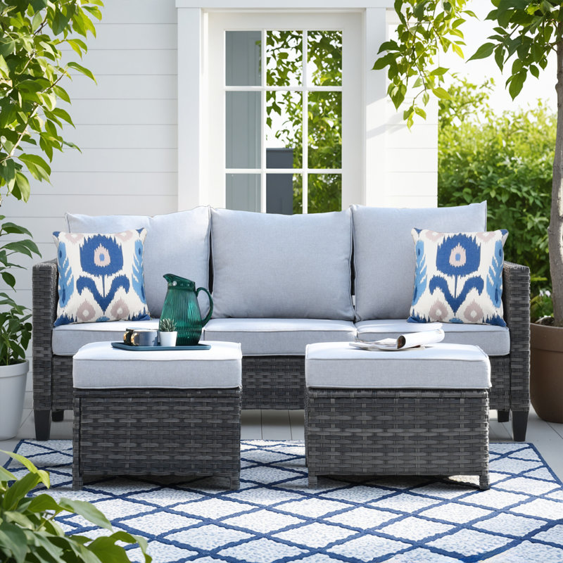 Joette 5 - Person Patio Conversation Set with Cushions, Gray