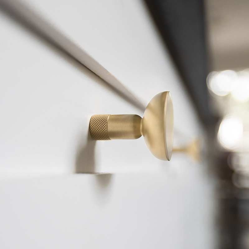 Knurled Circle Knob, Satin Brass