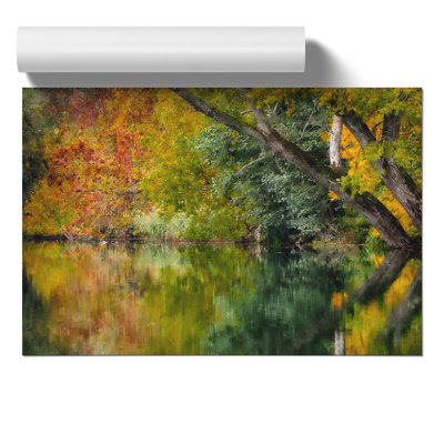 Autumn Forest Lake - No Frame Painting