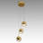 Dimmable 3-light Crystal Sphere Pedant Light Led Pendant In Titanium Gold for Kitchen Island