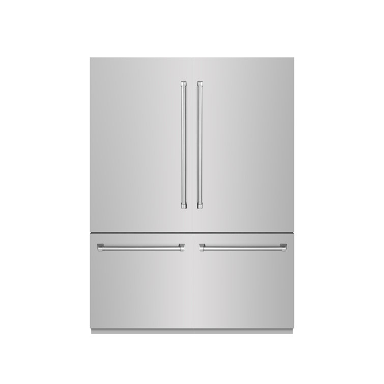 ZLINE 60 in. Built-In Refrigerator in White Matte with Graphite Gray Interior