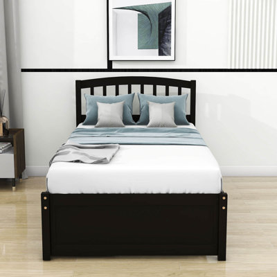 Lit plateforme simple avec tiroirs et rangement