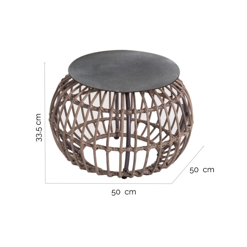 Bartelso Round Metal Extendable Outdoor Coffee Table , 50cm cm W 50cm cm D