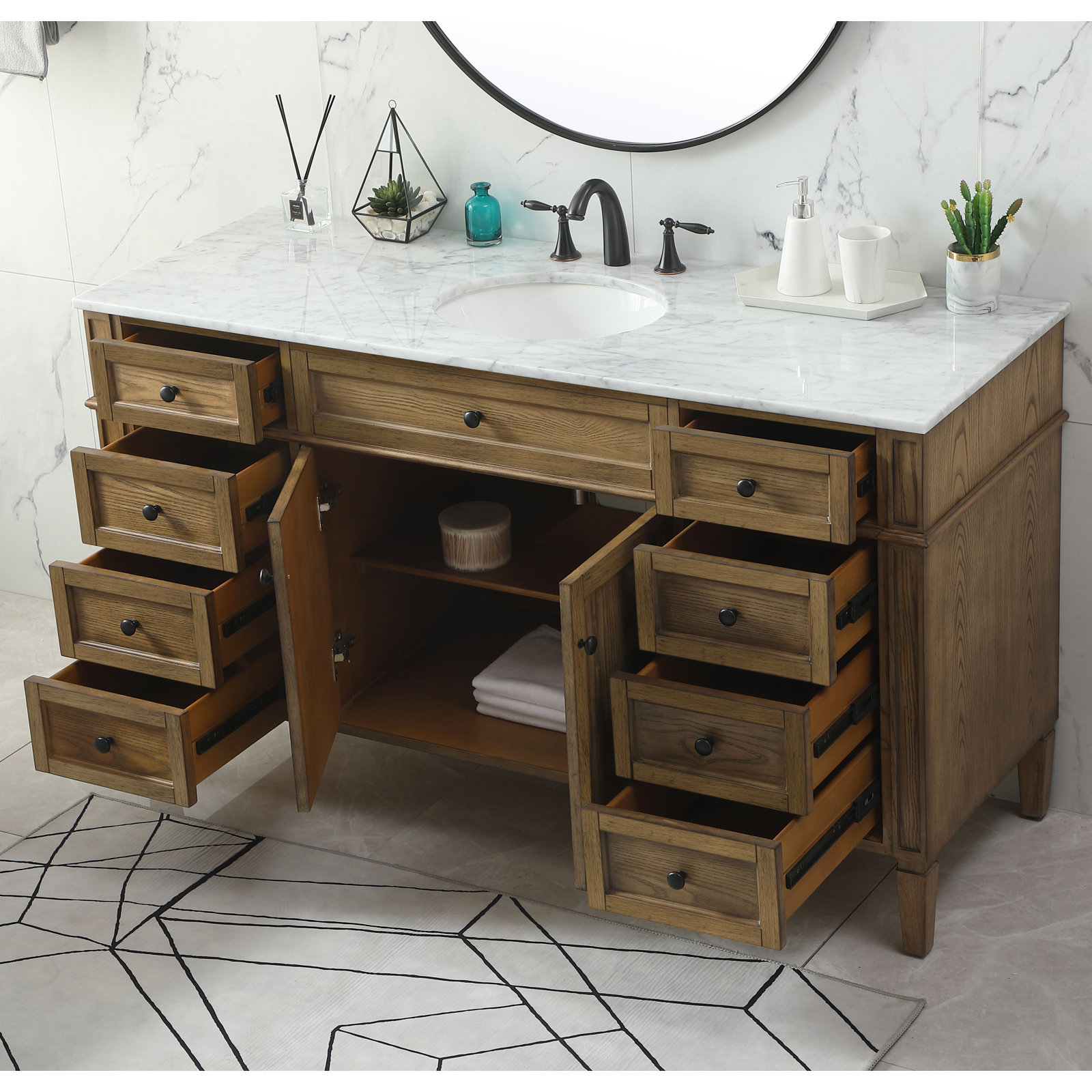 Rivers 60'' Single Bathroom Vanity, Driftwood