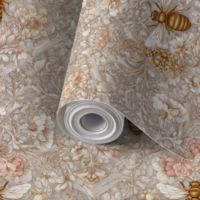 Papier auto-adhésif floral auto-adhésif et amovible 17,7 po x 118 po (45 x 300 cm)