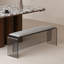 Banc de chambre en cuir gris avec banc d'entrée-111994918