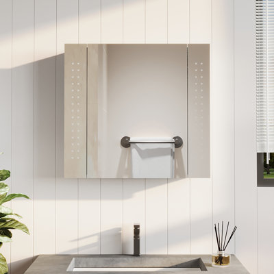Myer 650mm W 600mm H Surface Frameless Medicine Cabinet Mirror 3 Fixed