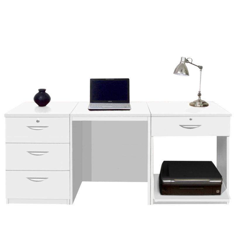 Walshaw Solid Wood Writing Desk, White