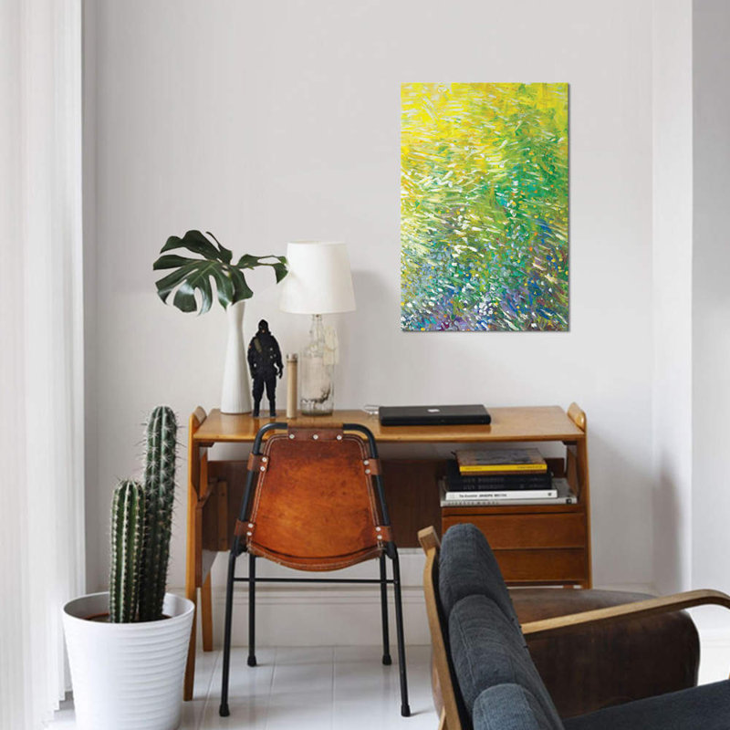 « gm 061 » par iris scott abstracts, impression sur toile, H 26 po x l 18 po x P 1,5 po, Toile avec cadre flottant noir