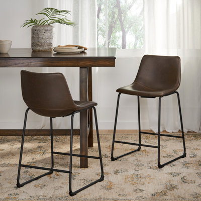 Vintage Style Brown 24-Inch Counter Stools