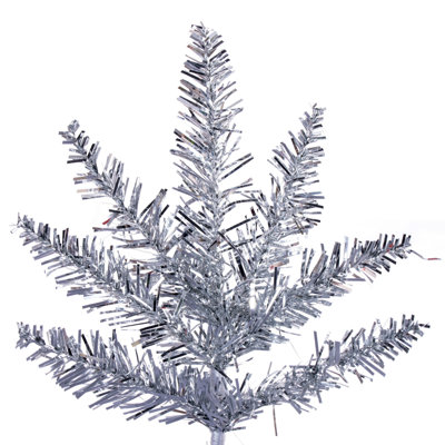 Sapin de Noël artificiel à guirlandes argentées