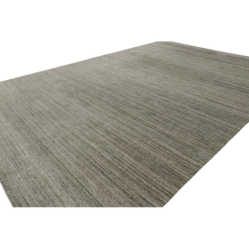 Rug & Kilim’S Textural Oversized Rug With Sage Green Tones And Striae