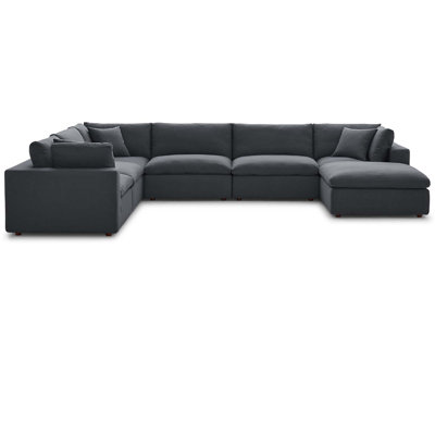 Ensemble de canapé modulaire rembourré en duvet 7 pièces Copper Grove Hrazdan par Modway