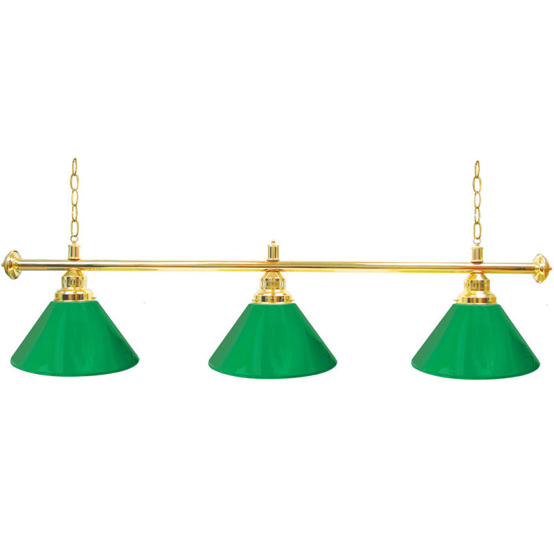 Luminaire suspendu linéaire à 3 lumières Premium, Or, vert